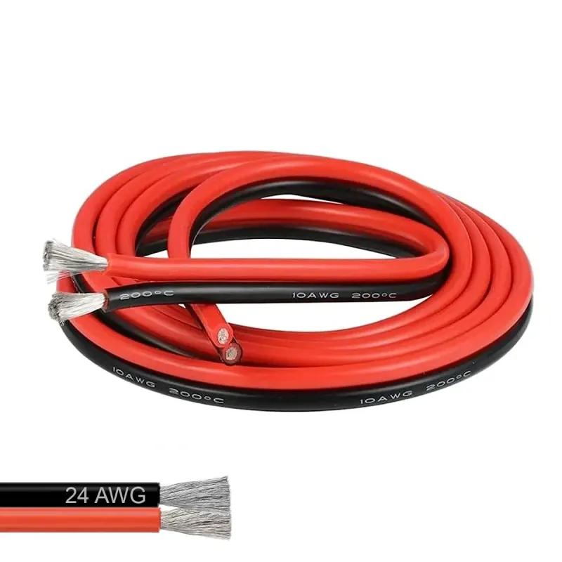24 AWG 2 Conductoare Paralele Flexibile Silicon Cablu de Sârmă negru-roșu - 1 Metru 24 AWG 2 Conductoare Paralele Flexibile Silicon Cablu de Sârmă negru-roșu - 1 Metru