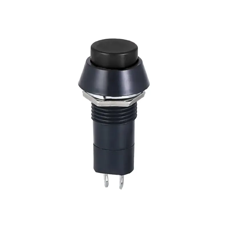 Buton de 12 mm, Blocare pornire/oprire, 3 Amp, PBS-11A - Negru Buton de 12 mm, Blocare pornire/oprire, 3 Amp, PBS-11A - Negru