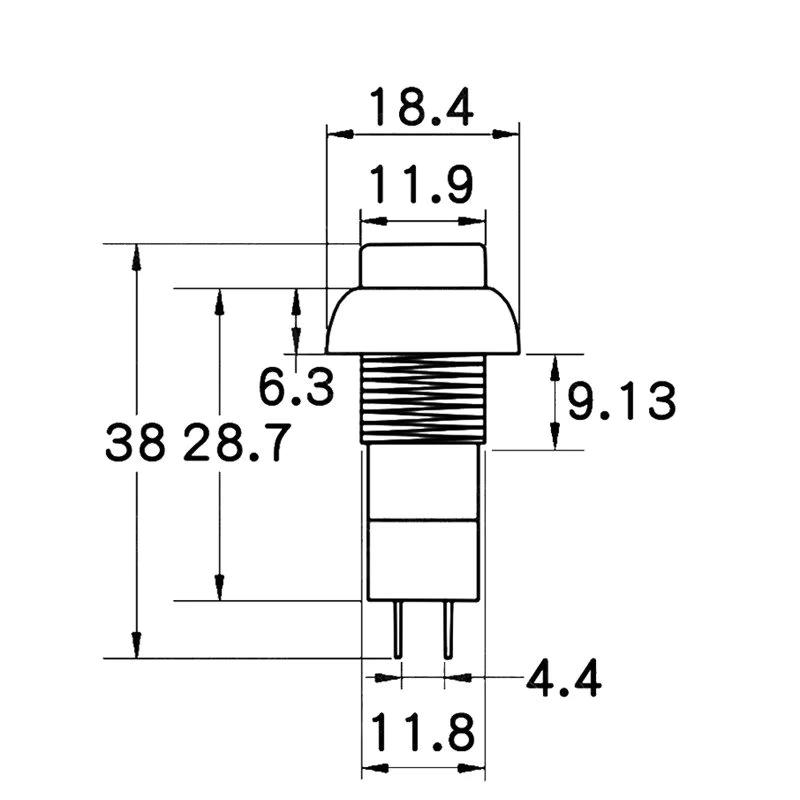Push Button 12mm with On/Off Lock 3 Amps PBS-11A - Red Push Button 12mm with On/Off Lock 3 Amps PBS-11A - Red
