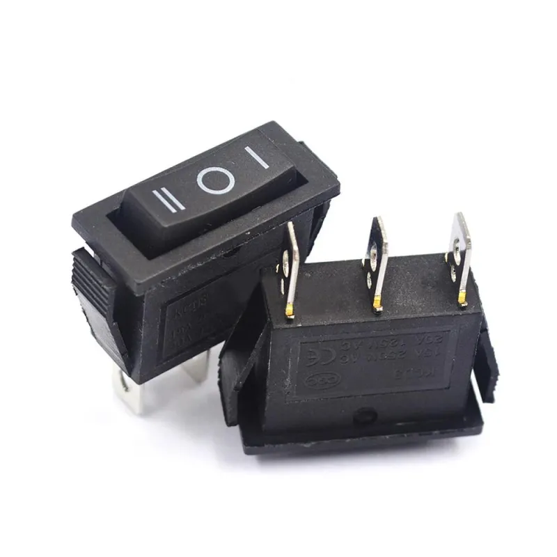 KCD3-103 Rocker Switch SPDT ON-OFF-ON 250V 15A 3-Way - Black KCD3-103 Rocker Switch SPDT ON-OFF-ON 250V 15A 3-Way - Black