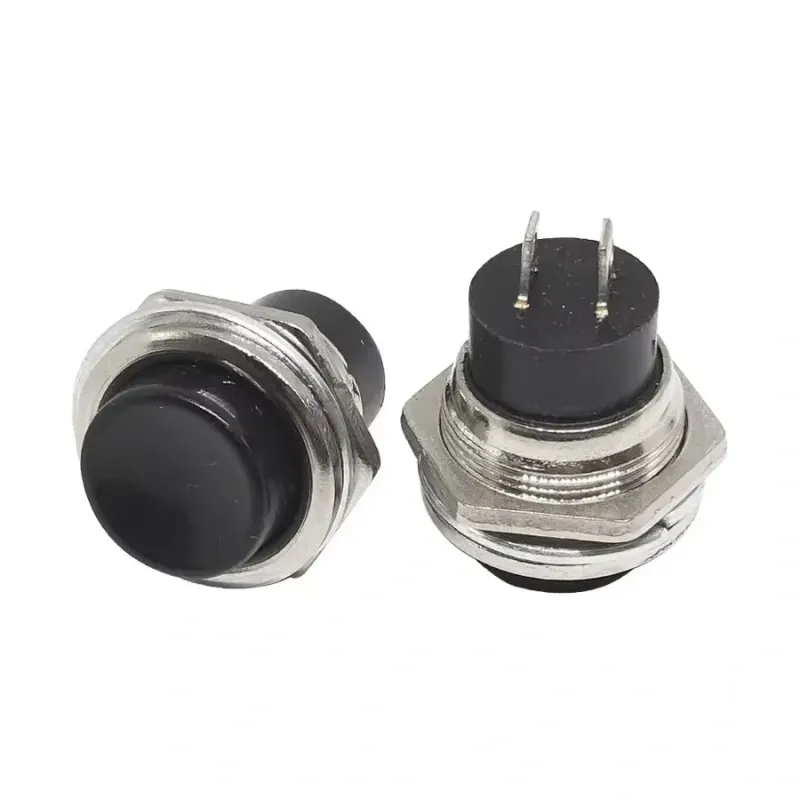 Buton Pulsator 16mm, Momentan pornit/oprit, 2 Amp, PBS-26B - Negru Buton Pulsator 16mm, Momentan pornit/oprit, 2 Amp, PBS-26B - Negru